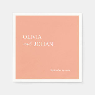 Simple Modern and Minimalist Wedding Peach Napkins