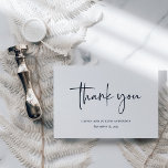 Simple Modern and Minimalist | Wedding Thank You Card<br><div class="desc">These elegant,  black and white wedding thank you cards are simple and minimalist yet very stylish due to the modern handwritten script that says "thank you",  and the clean layout. The back is blank so you can write a personal message.</div>