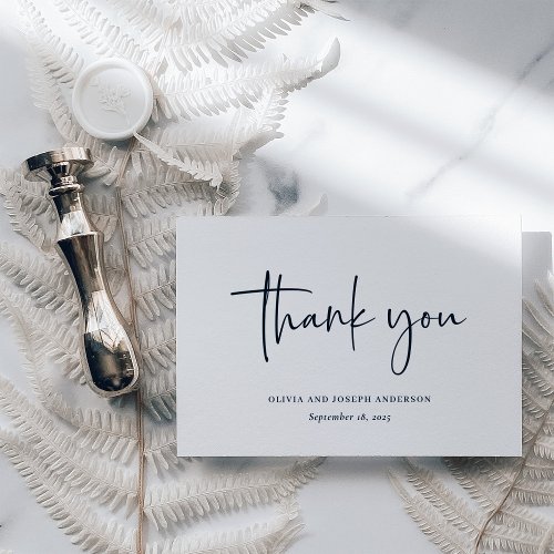 Simple Modern and Minimalist  Wedding Thank You Card