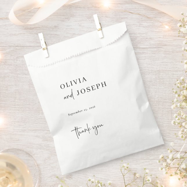 Simple Modern and Minimalist | Wedding Thank You Favor Bag (Clipped)