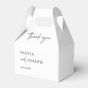 Simple Modern and Minimalist Wedding Thank You Favor Boxes
