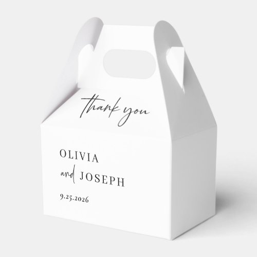 Simple Modern and Minimalist  Wedding Thank You Favor Boxes