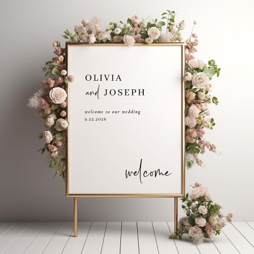 Simple Modern and Minimalist  Wedding Welcome Poster