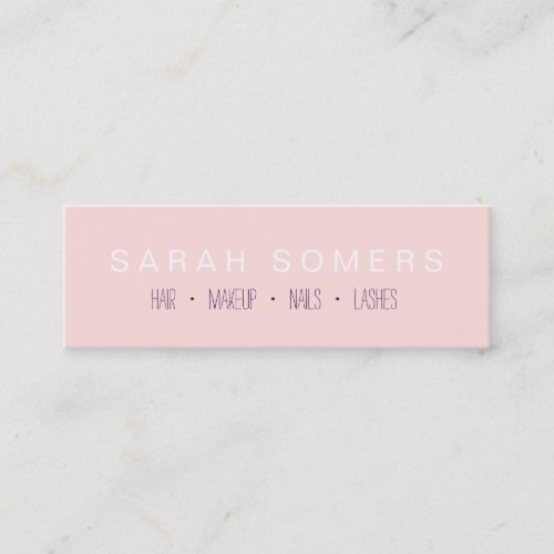 Simple Modern and Pink Beauty Mini Business Card