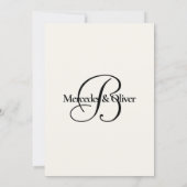 Simple Modern and Stylish With Initial Wedding Invitation (Back)