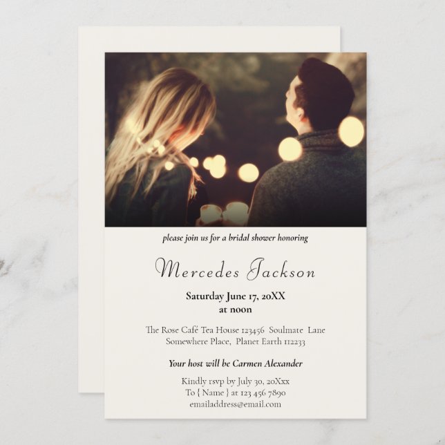 Simple Modern and Stylish With Initial Wedding Invitation (Front/Back)