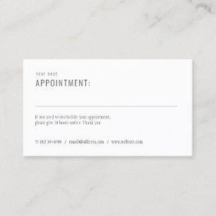 Simple Modern Appointment Card