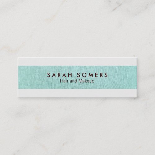 Simple Modern Aqua Linen Cosmetology Minimalist Business Cards