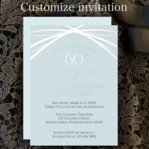 Simple Modern Arch 60th Wedding Anniversary Party Foil Invitation