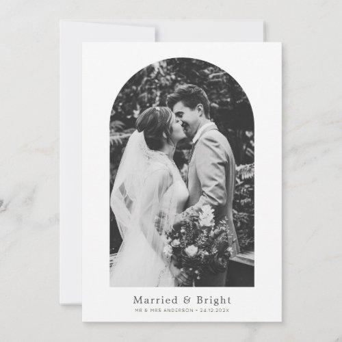 simple modern arch holiday wedding announcement
