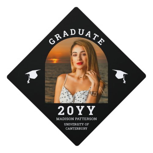 Simple Modern Arch Photo Black Grad Year
