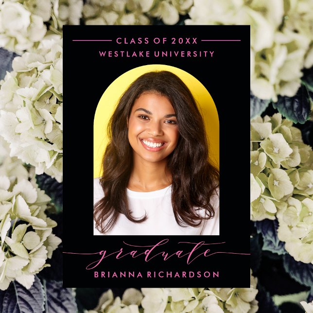 SIMPLE MODERN ARCH SCRIPT GRADUATION INVITATION (Creator Uploaded)