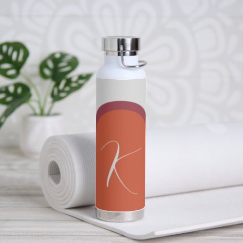 Simple Modern Arch with Any Monogram Initial Water Bottle