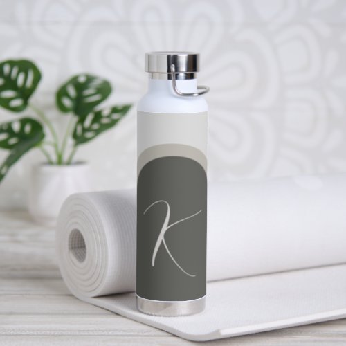 Simple Modern Arch with Any Monogram Initial Water Bottle