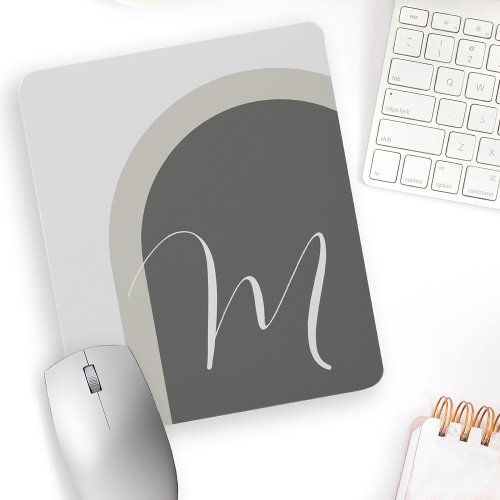 Simple Modern Arch with Monogram Initial Mouse Pad