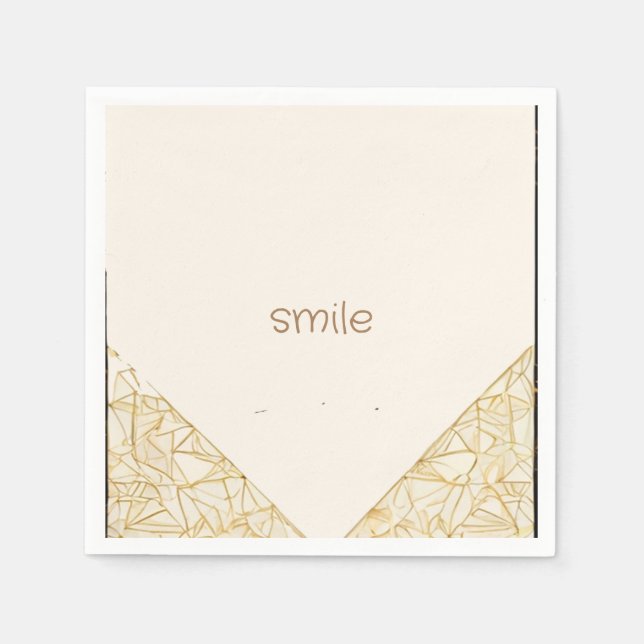 simple modern  art in pastel engrved napkins (Front)