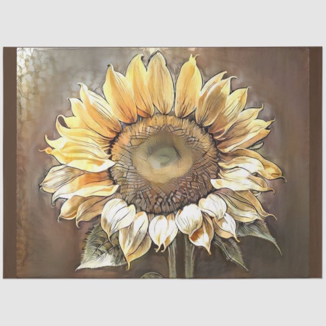 Simple Modern Art Sun Sunflower Collection Tissue Paper (Front)