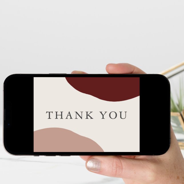 Simple Modern Artistic Fall Wedding Thank You Card (Front Digital)