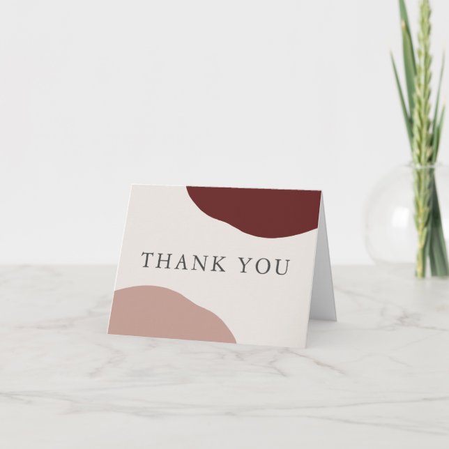 Simple Modern Artistic Fall Wedding Thank You Card (Front)