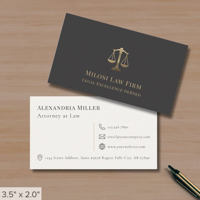 Simple Modern Attorney Scales of Justice Business Card (Creator Uploaded)