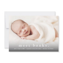 Simple Modern Baby Photo Birth Announcement