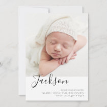 Simple Modern Baby Photo Birth Announcement