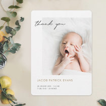 Simple Modern Baby Photo Thank You Birth Announcement