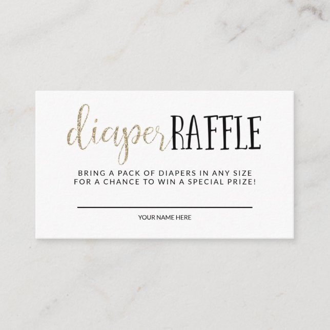 Simple Modern Baby Shower Diaper Raffle Enclosure Card (Front)