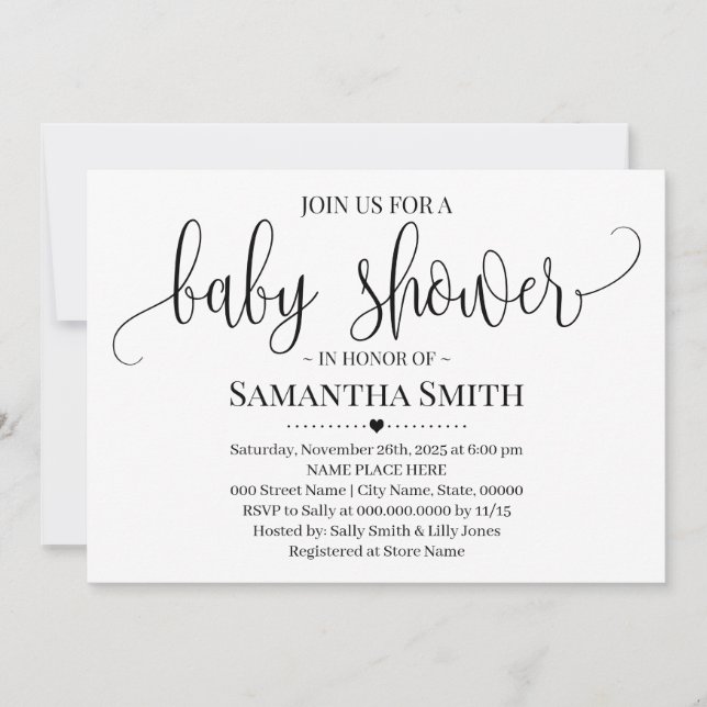 Simple Modern Baby Shower Minimalist mom to be Invitation (Front)