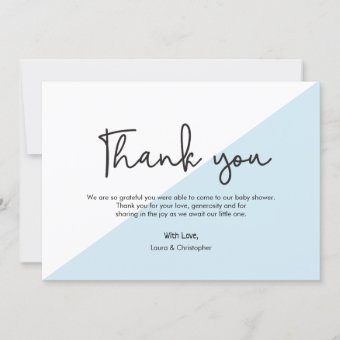 Simple Modern Baby Shower Thank You Invitation | Zazzle