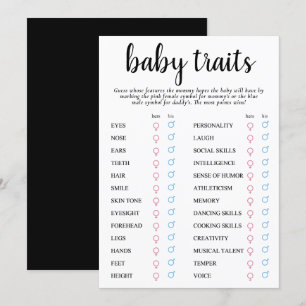 Simple Modern Baby Trait Classic Keepsake Card