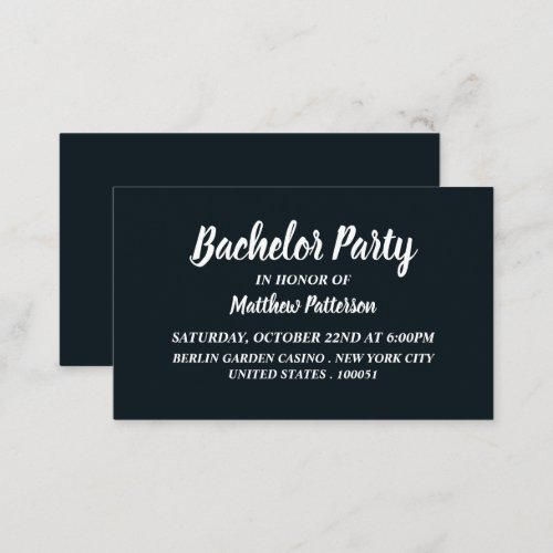 Simple  Modern Bachelor Party Ticket Invitation