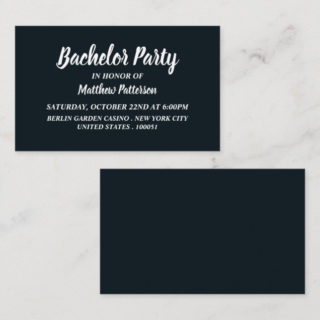 Simple & Modern, Bachelor Party Ticket Invitation (Front/Back)