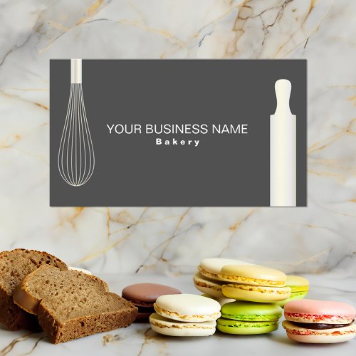 Simple Modern Bakery Pastry Chef Baking Business Card