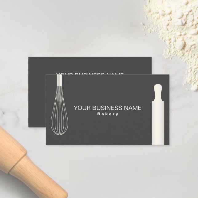 Simple Modern Bakery Pastry Chef Baking Business Card (Creator Uploaded)