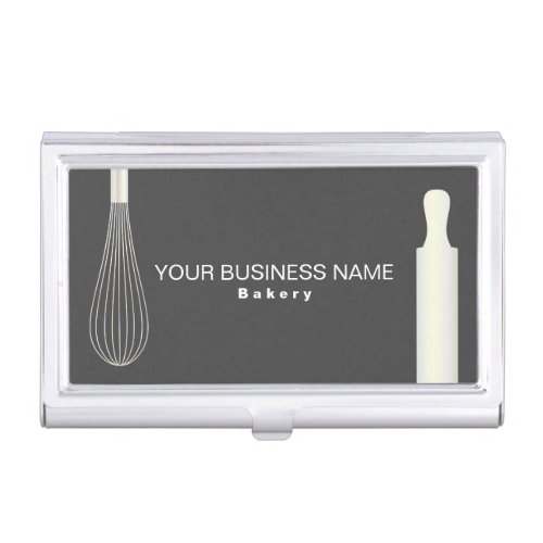 Simple Modern Bakery Pastry Chef Baking Business Card Case