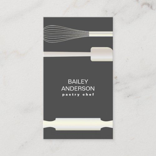 Simple Modern Bakery Pastry Chef Business Card