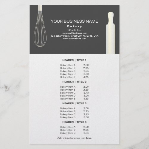 Simple Modern Baking Business Pastry Chef Bakery Flyer