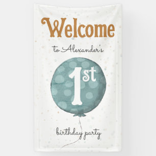 Simple Modern Balloon 1st Birthday Welcome Banner
