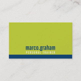 SIMPLE MODERN BAND bold masculine lime navy blue Business Card