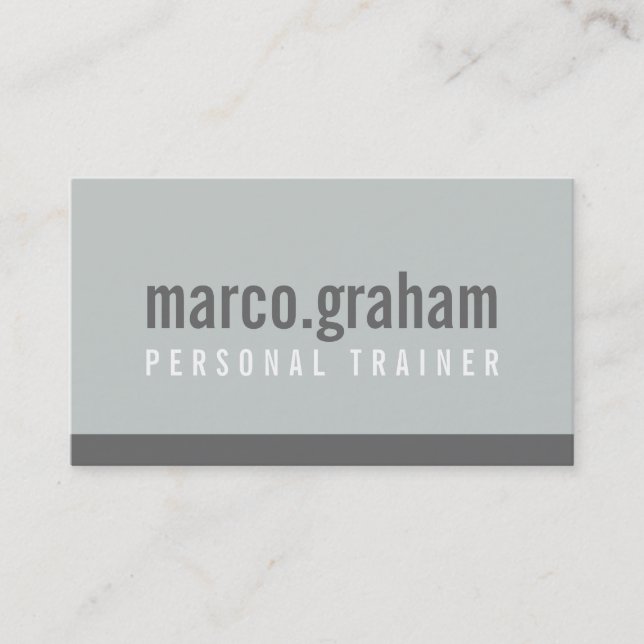 SIMPLE MODERN BAND minimalist masculine mono gray Business Card (Front)