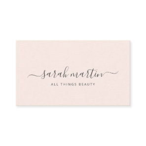 Simple Modern Beauty Salon Blush Pink Elegant Business Card
