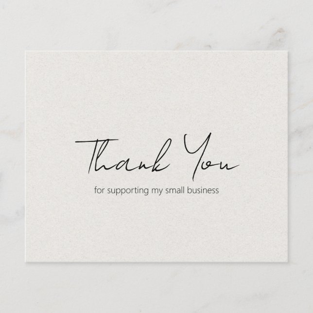 Simple Modern Beige Budget Business Thank You Card (Front)