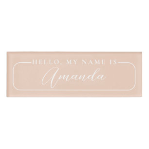 Simple Modern beige elegant Wedding Blank Name Tag