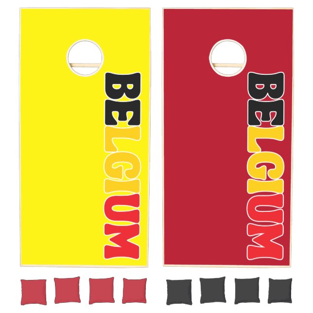 Simple Modern Belgium National Flag Apparel Cornhole Set (Set)