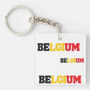 Simple Modern Belgium National Flag Apparel Keychain