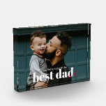 Simple Modern Best Dad Ever Photo Block at Zazzle