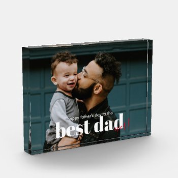 Simple Modern Best Dad Ever Photo Block by monetmdesigns at Zazzle