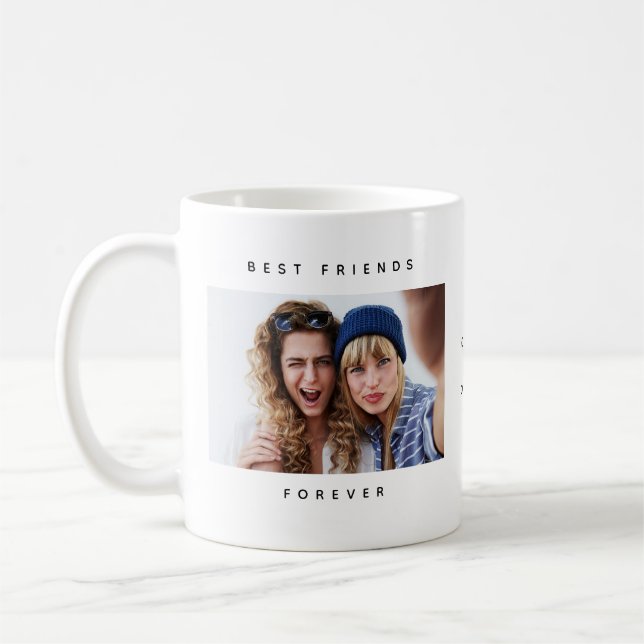 Simple Modern Best Friends Forever Photo  Coffee Mug (Left)