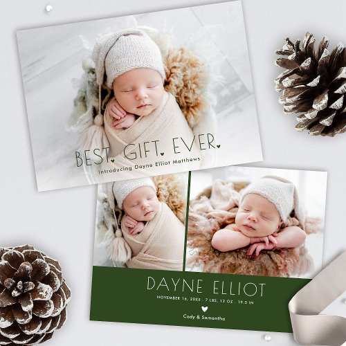 Simple Modern Best Gift Birth Announcement Olive